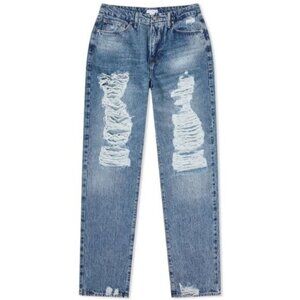 GOOD AMERICAN DISTRESSES STRAIGHT LEG JEAN